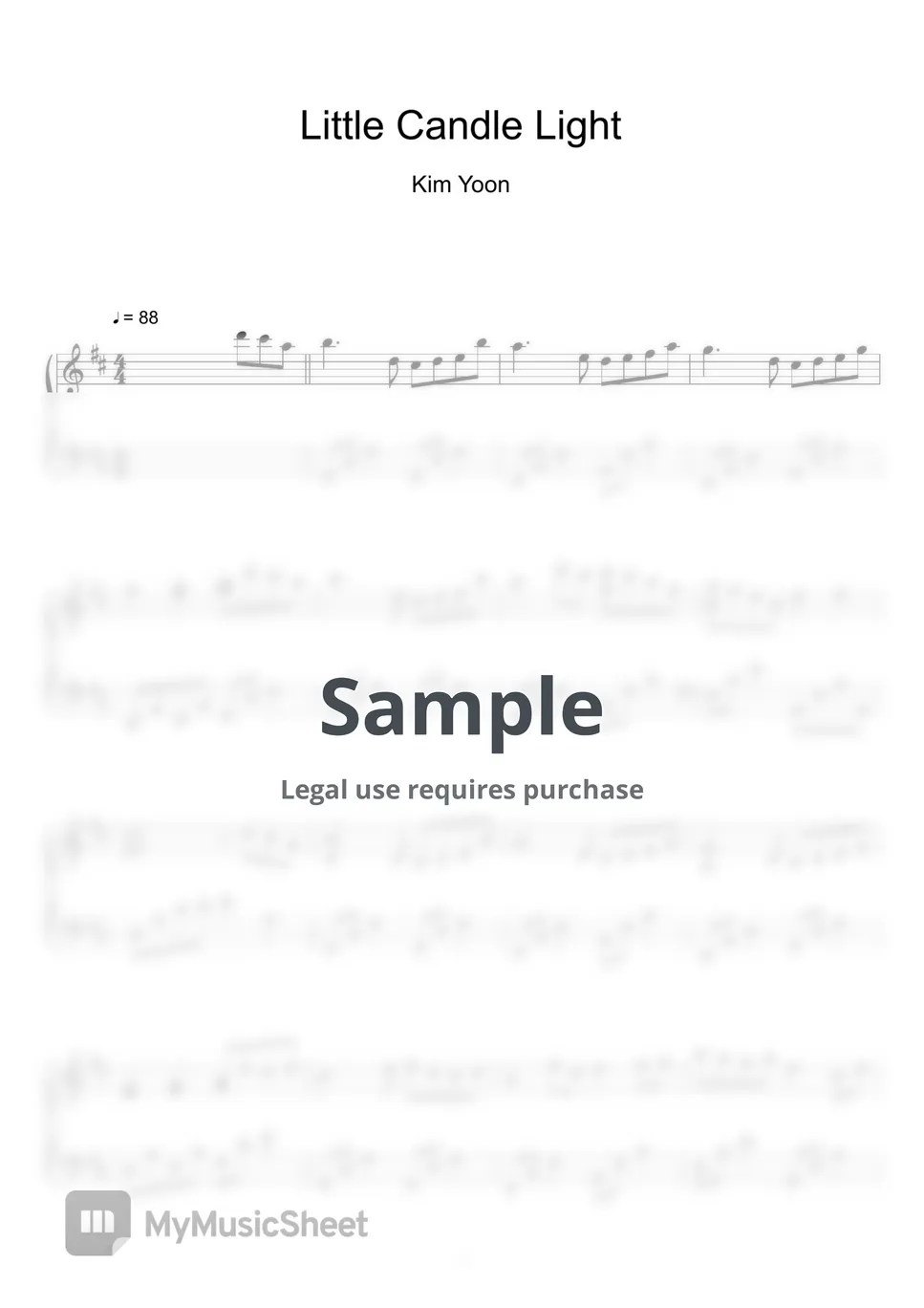 Kim Yoon Little Candle Light (Sheet Music, MIDI,) Sheets by sayu