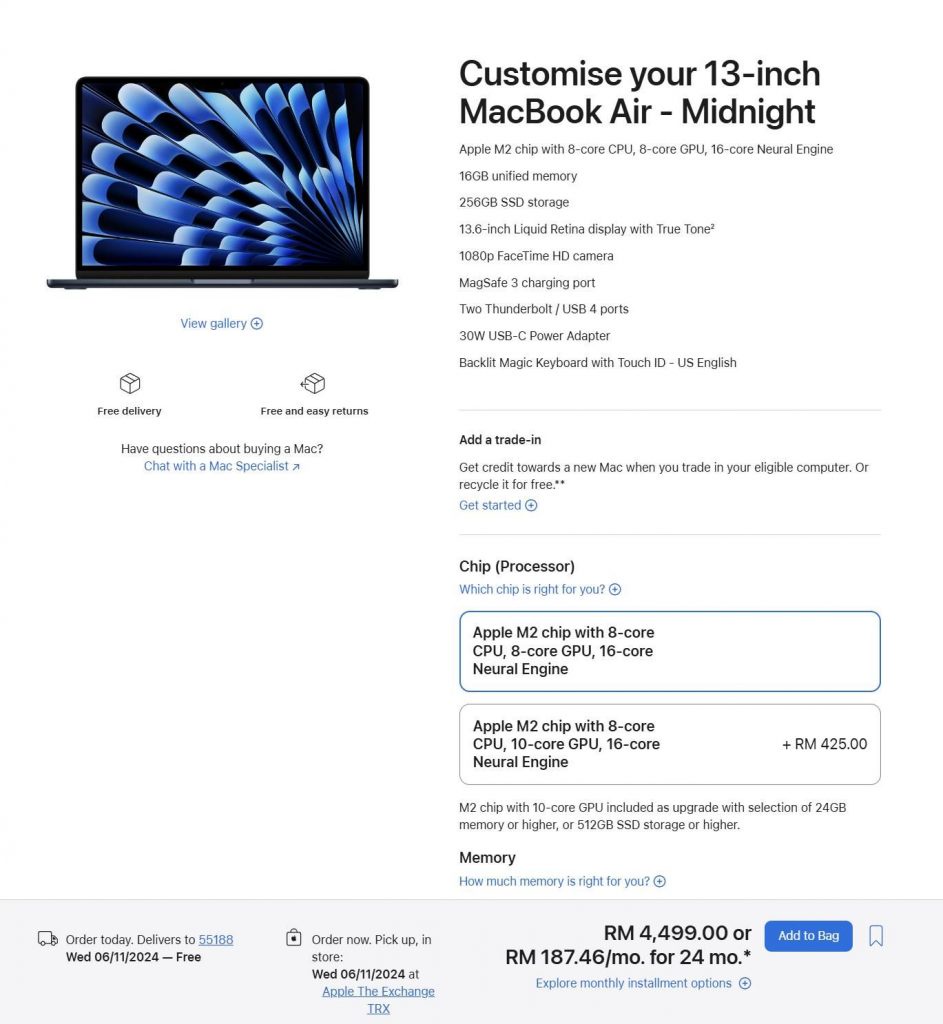 MacBook Air M2 and M3 Apple offers double the memory at no extra cost