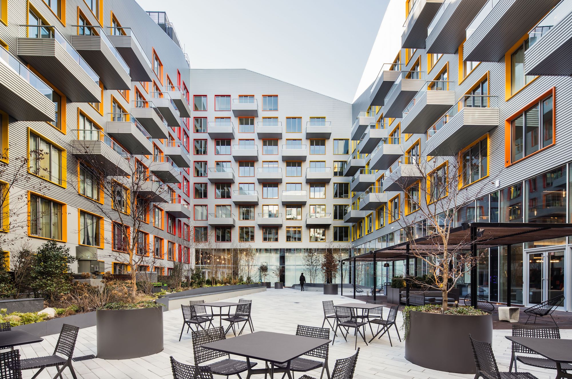 New photos of ODA's Bushwick rental highlight its sloping, sunsethued