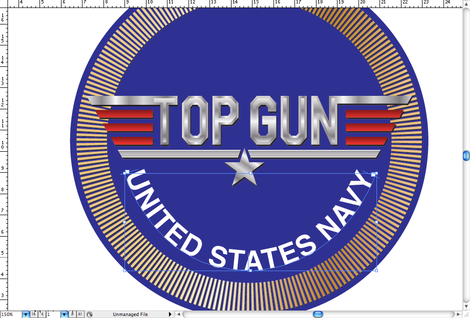 Create a Top Gun Badge on Illustrator