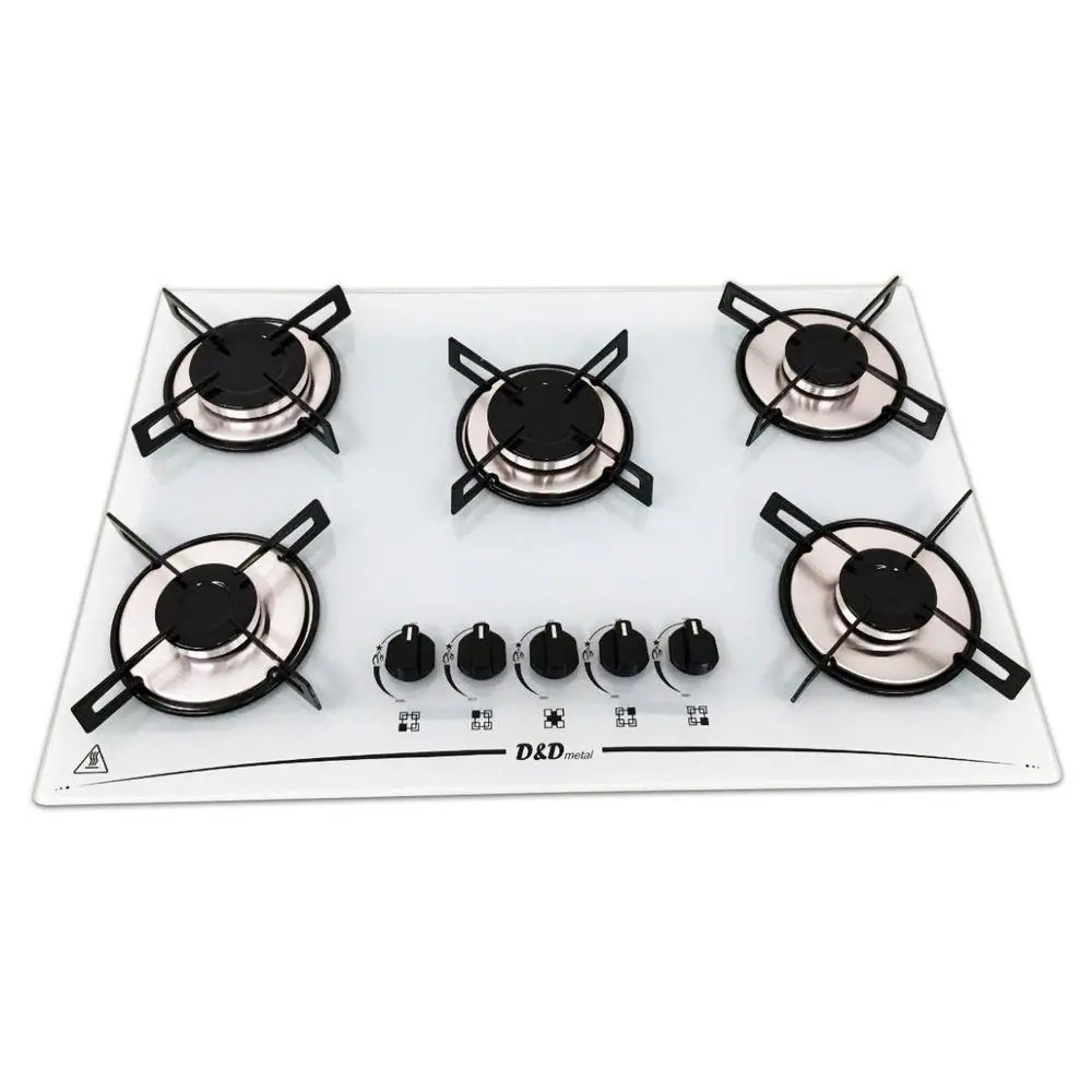 Fogao cooktop branco 5 bocas trepe aco branco com forno Extra