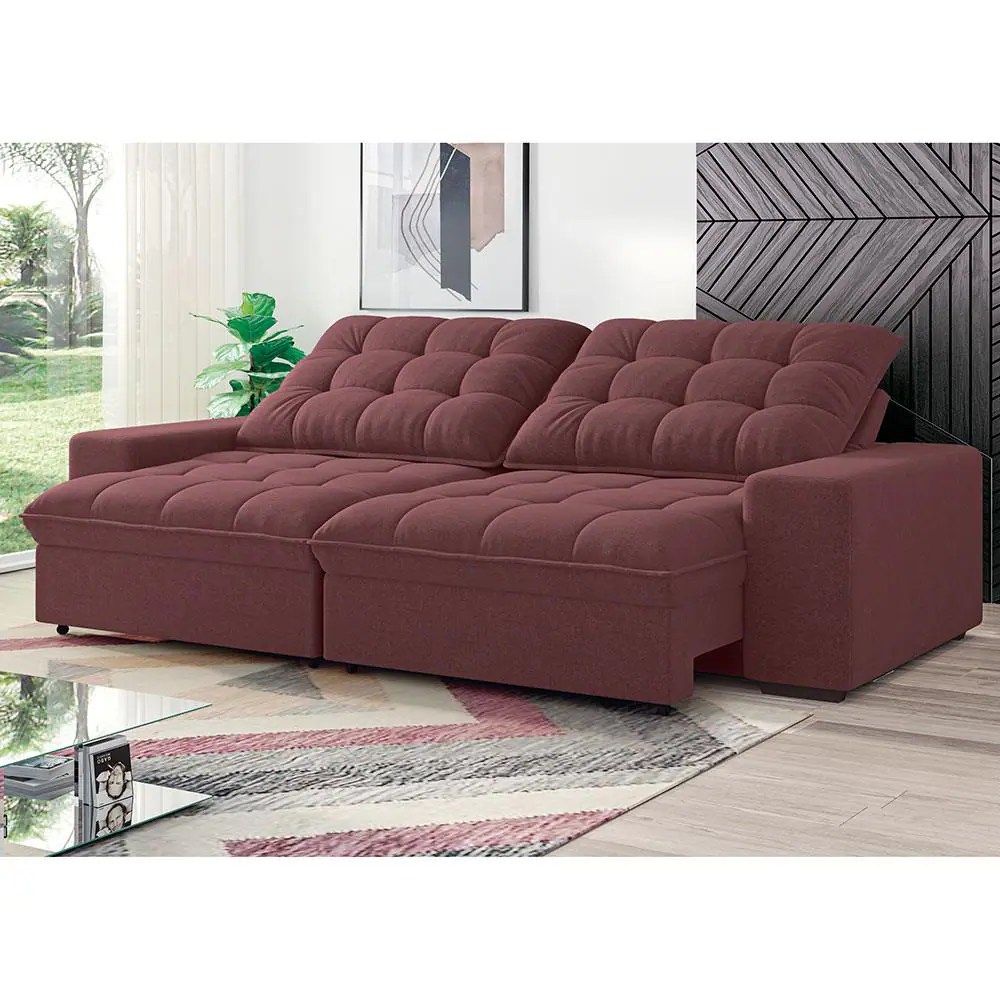 Sofa retratil reclinavel 4 lugares suelde mozart linoforte Desconto e