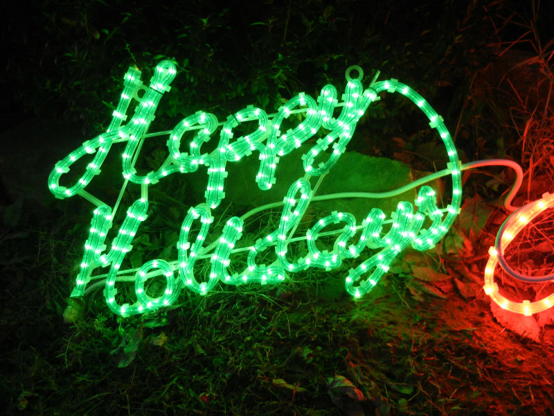 DELUXE * HAPPY HOLIDAYS * CHRISTMAS SIGN ROPE LIGHT INDOOR / OUTDOOR eBay