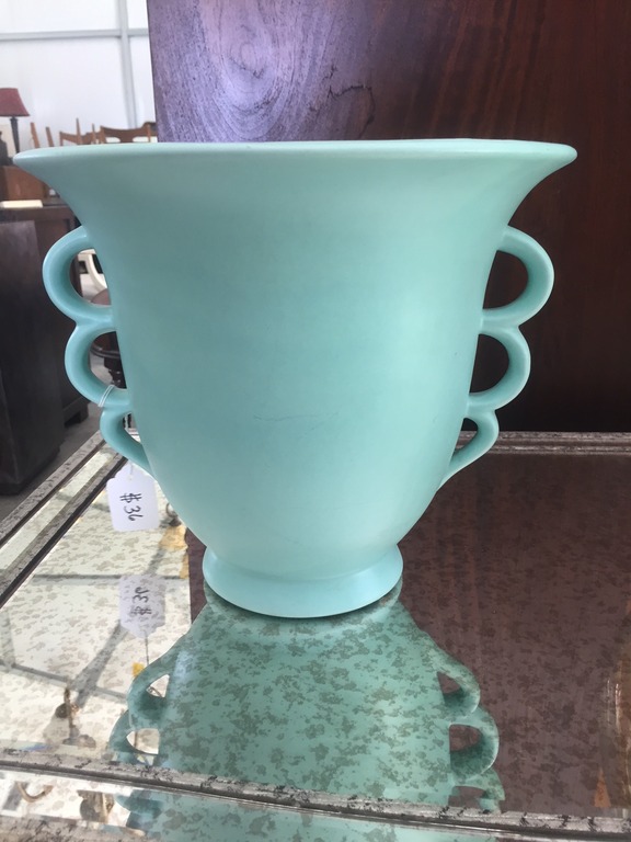 Matte Turquoise Pottery Vase Antiques Board