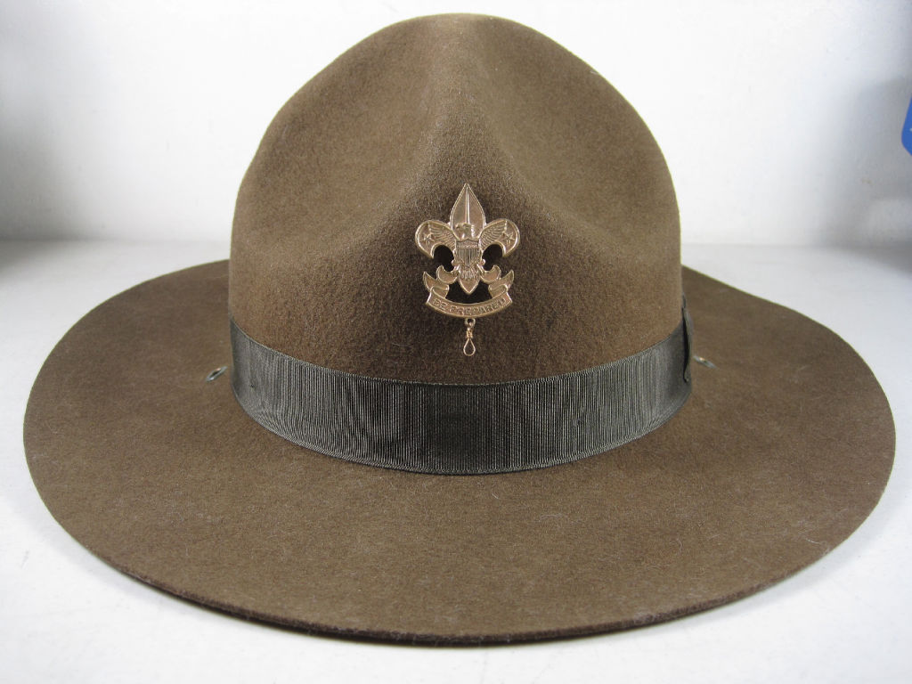 Vint Boy Scouts Scoutmaster Felt Hat Marked Campaign