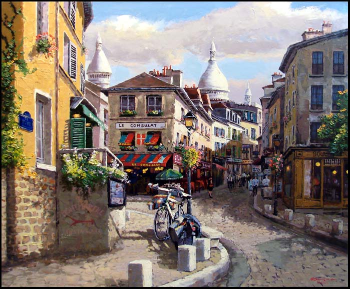 S.SAM PARK Montmartre landscape Hand Signed Fine Art, Submit your Best
