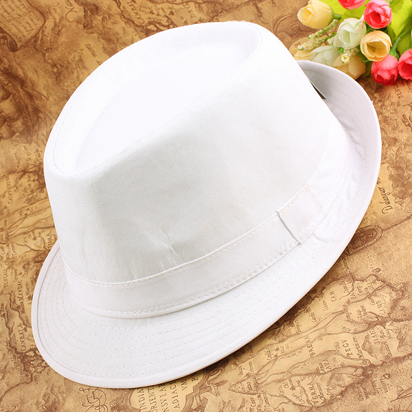 New White Men's Casual Dress Fedora Trilby Cuban Style Upturn Short Brim Cap Hat eBay