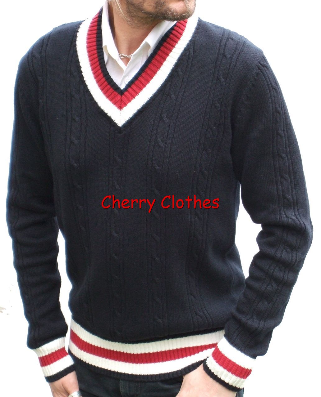 MENS NAVY BLUE CRICKET JUMPER SWEATER V NECK ALL SIZES S M L XL XXL eBay