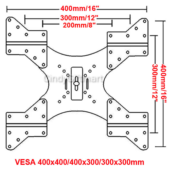 4x Extender TV Wall Mount Adapter Plates for VESA 400/200/above LED