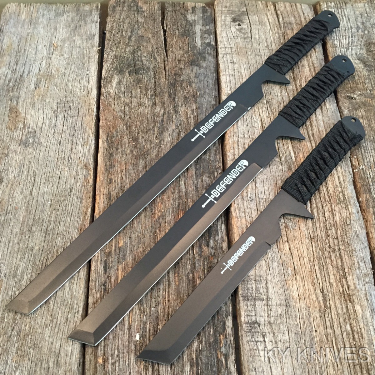 3 PC SET OF HUNTING NINJA MACHETE KNIFE MILITARY TACTICAL SURVIVAL