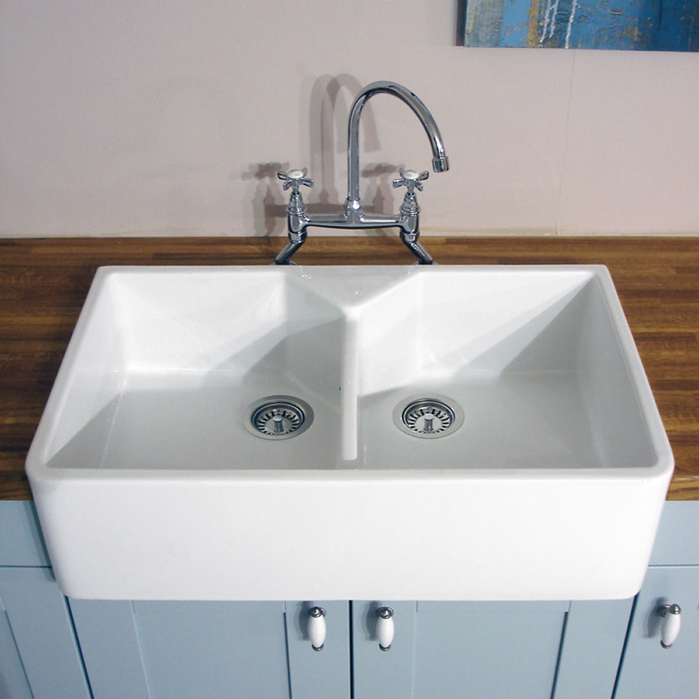 Astini Belfast 800 2.0 Bowl White Ceramic Kitchen Sink & Waste eBay