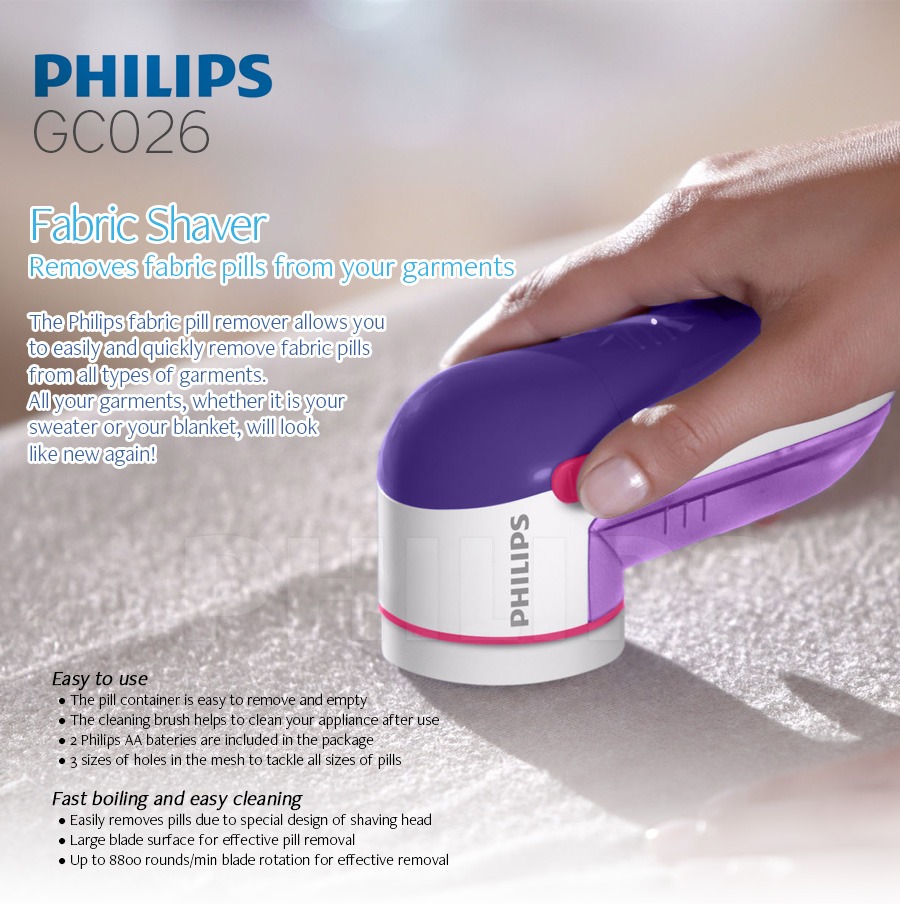Philips GC026 Electric Lint Removers Fabric Lint Shaver Cloth Cleaner