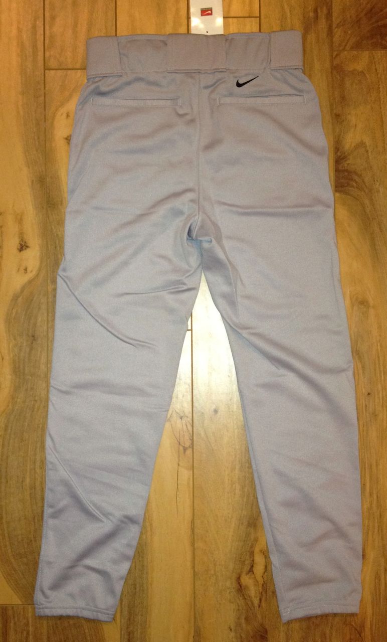 New Mens s 2XL Nike Grey Baseball Softball Conventional Pants Silver