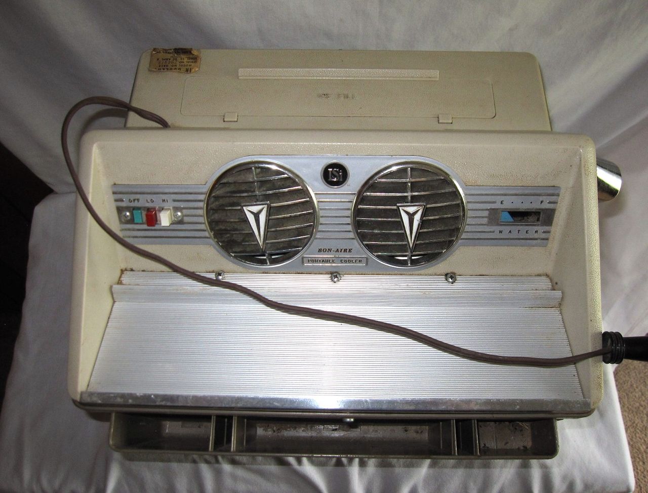 Vintage BONAIRE Car Swamp Air Cooler Ice Box Fan Cooling System Model