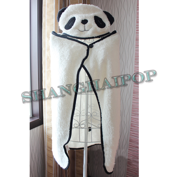 Panda Blanket Cloak Cape Fleece Warm Ponchos Hoodie Hood Snuggle Couch