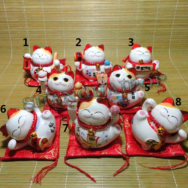 White Japanese Lucky Cat Money Box Piggy Bank Maneki Neko Good Fortune