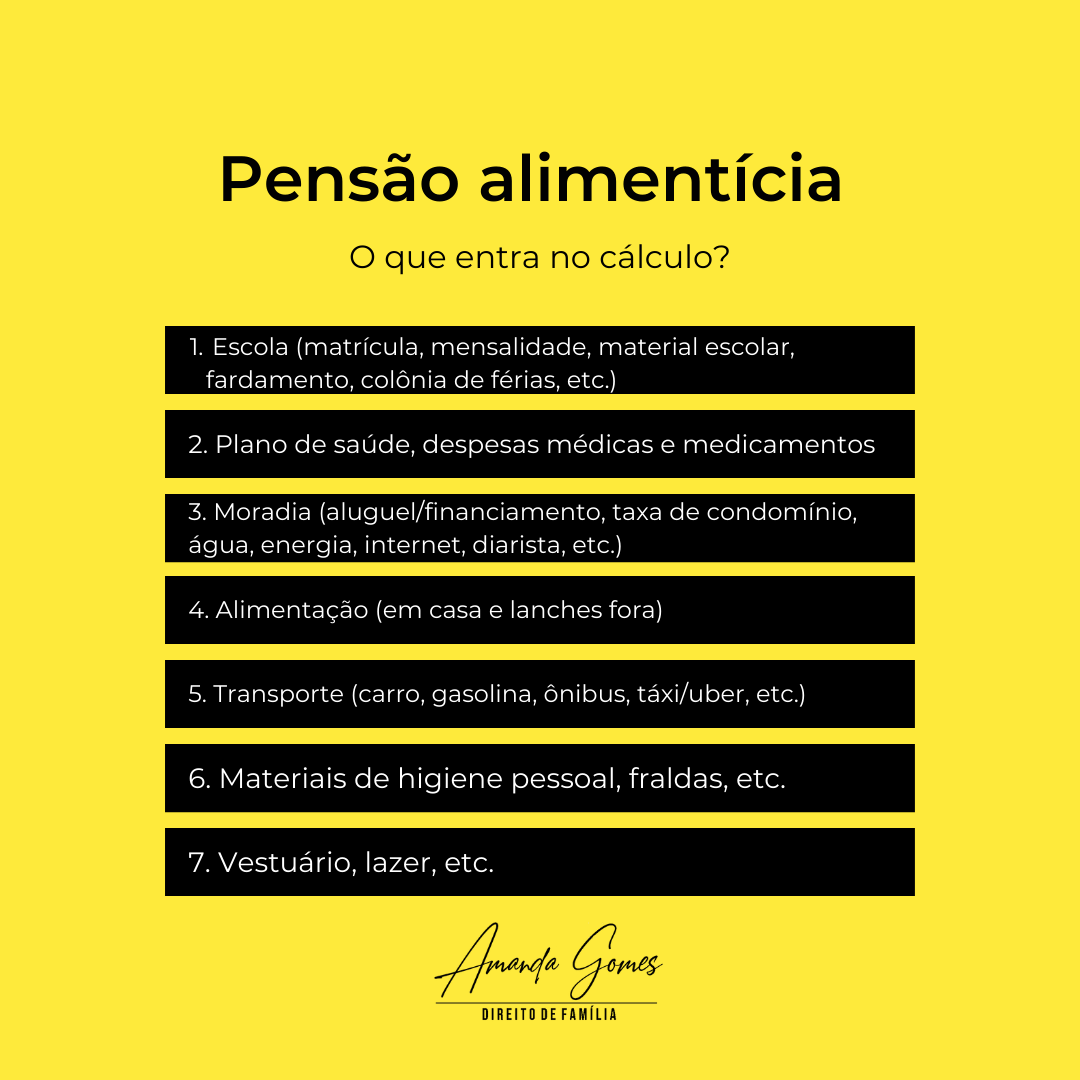 Pensão alimentícia o que entra no cálculo?