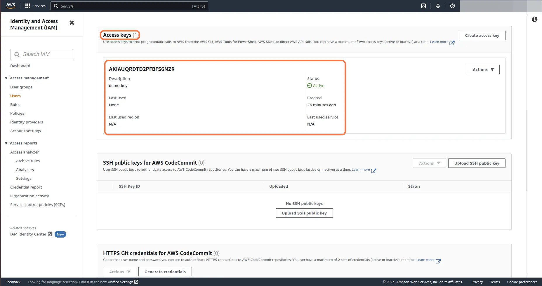 How to rotate the Access key of a user in AWS Kloudle Cloud Security