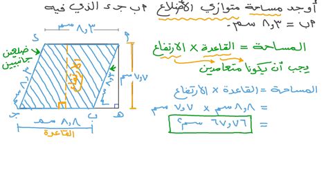 2- قانون متوازي الأضلاع بدون استخدام الارتفاع