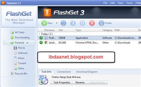 5- برنامج FlashGet Downloader للكمبيوتر الشخصي