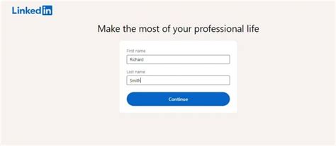 7- قم بإنشاء حساب LinkedIn