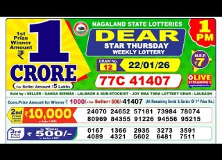 Nagaland State DEAR Lottery 1PM Result Today 22 01 2026 Lottery Sambad