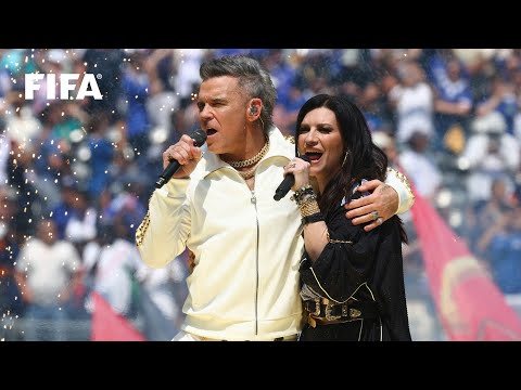 Robbie Williams And Laura Pausini Perform Desire At The FIFA Club World Cup Robbie Williams And Laura Pausini Perform Desire At The FIFA Club World Cup