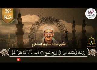 الشيخ محمد صديق المنشاوي وسورة الحج بجودة عاليه نوادر المنشاوي