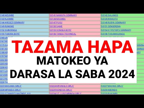 BOFYA HAPA KUTAZAMA MATOKEO YA DARASA LA SABA 2024 2024