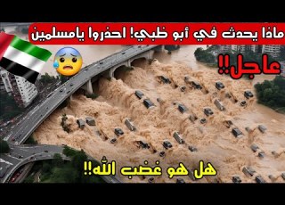 قبل 5 دقائق العاصفة الأخطر انفجرت في الامارات غضب الله نزل دبي عجمان نزلوا للشوارع سيول الان