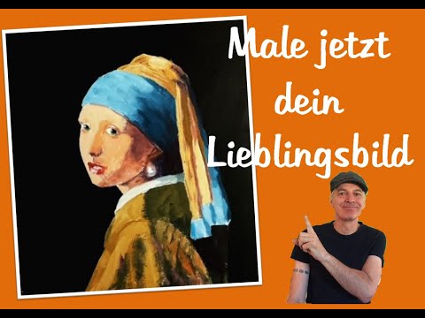 Das Perlenmädchen In Frischem Acryl Look Schritt Für Schritt Tutorial Kunst Vermeers
