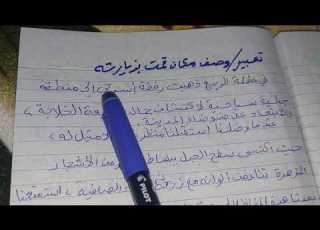 تعبير عن وصف مكان وما به من مناظر جميلة وخلابة