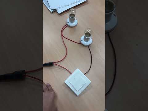 توصيل دائرة لمصباحين على التوالي بمفتاح على جهد متردد مقداره 220 فولت