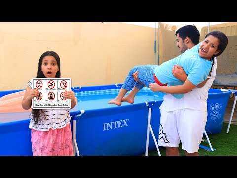 بابا رمى شفا في المسبح Dad Throw Her In Pool