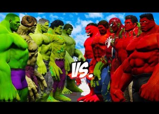  TEAM RED HULK VS TEAM GREEN HULK EPIC SUPERHEROES WAR