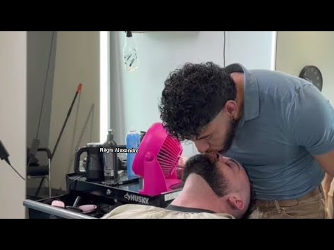 Gay Kiss Barber Husband Beard Man