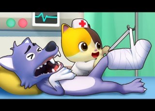 Big Bad Wolf Got Hurt Doctor Cartoon Jobs Song Kids Songs Kids Cartoon BabyBus