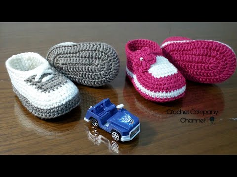 كروشيه لكلوك حذاء سليبر هاف بوت للبيبى بناتى ولادى Crochet Baby Booties