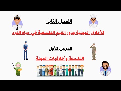 الدرس الأول الفصل الثاني الفلسفة و أخلاقيات المهنة أولى ثانوي ترم ثاني