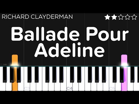 Richard Clayderman Ballade Pour Adeline EASY Piano Tutorial