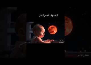خسوف القمر الحمر Baby ماوراءيات ابلور Cute Veo3 Cutebaby ذكاء اصطناعي Funny السعودية ضحك