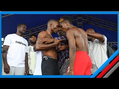 PIUS MPENDA NA JOSEPH MAIGWISYA WAWASHIANA MOTO KWENYE KUPIMA UZITO KUPIGANIA MKANDA WA PST KESHO