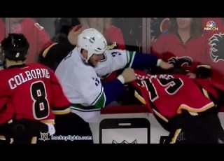  Kevin Bieksa Vs Michael Ferland Apr 19 2015
