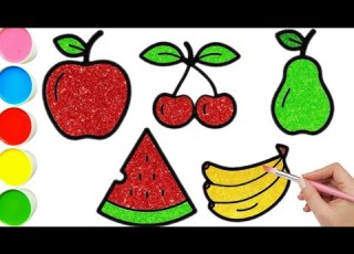  Apple And 8 More Fruits Drawing Painting Coloring For Kids And Toddlers Easy Drawing Tutorial