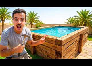  سويت ارخص مسبح في المزرعة من الخشب
