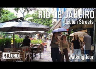 Rio De Janeiro Brazil 4K Walking Tour INTENSE Rain Chaos In Leblon Streets Beachfront