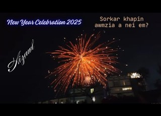 Sorkar Khapin Awmzia A Nei Em 2025 New Year Celebration Firework In Aizawl