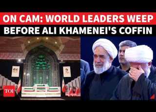 رهبران جهان در مراسم تشییع جنازه خامنه ای اشک ریختند و در صحنه های احساسی در مقابل تابوت او اشک ریختند