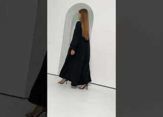 A Fashionable Abaya With A Perfect Hanging Front And Back Embroidery Dropped From Shoulder Abayas