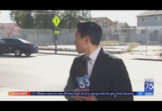 KTLA Live Shot On Hit And Run Interrupted By Car Wreck